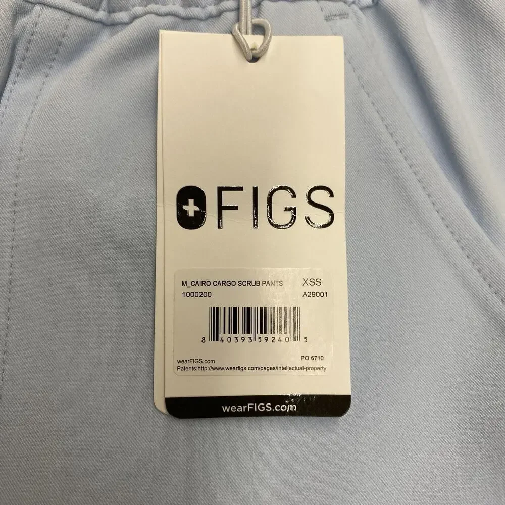 FIGS Scrub Pants Mens XS Short Blue Technical Collection Cairo Cargo Medical NWT